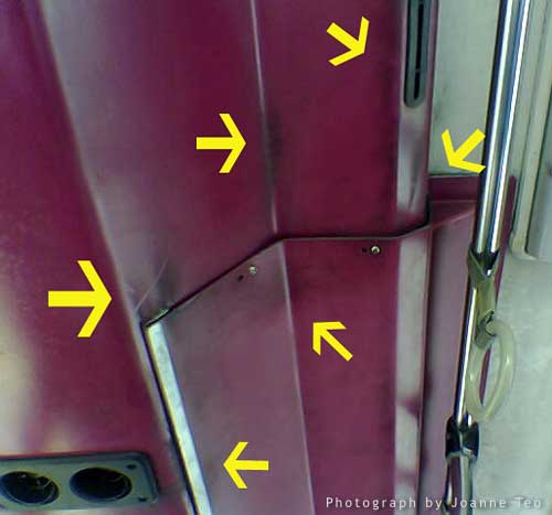 Bus 170 black oily marks on all surfaces