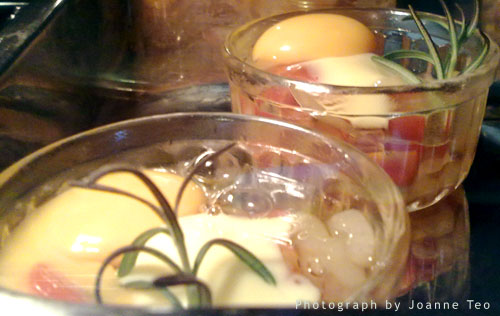 Eggs first few minutes in the oven Eggs first few minutes in the oven