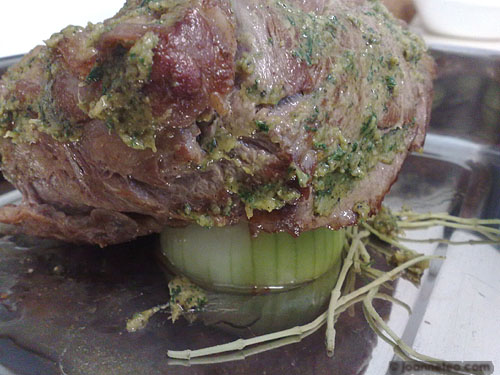 Beef prepped and ready for the oven Beef prepped and ready for the oven