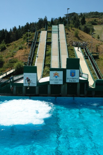 The practice ski slides at Olympic Park, Park City, UT The practice ski slides at Olympic Park, Park City, UT