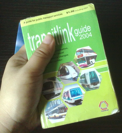 TransitLink Guide 2004 in hand TransitLink Guide 2004 in hand