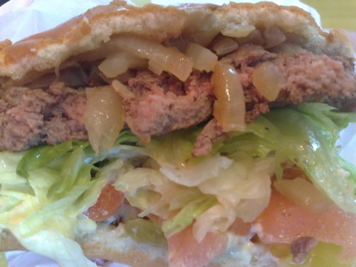 Nation's Giant Hamburgers - Pink centre, the way it should be. Nation's Giant Hamburgers - Pink centre, the way it should be.