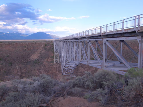 A less common angle of the Rio Grande Gorge Bridge A less common angle of the Rio Grande Gorge Bridge