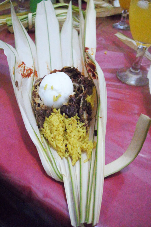 Nasi Kuning unwrapped. Nasi Kuning unwrapped.