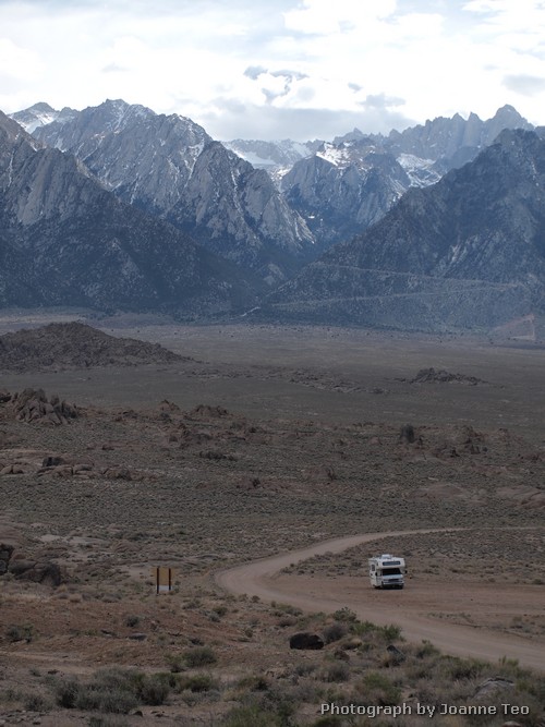 Campervan outside Alabama Hills. Campervan outside Alabama Hills.