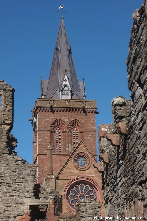 St. Magnus Cathedral from the Bishop's Palace, Kirkwall, Orkney. St. Magnus Cathedral from the Bishop's Palace, Kirkwall, Orkney.
