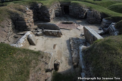 A closer view of Skara Brae house. A closer view of Skara Brae house.