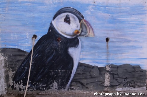 Puffin Mural at John O'Groats, the end of the road. Puffin Mural at John O'Groats, the end of the road.