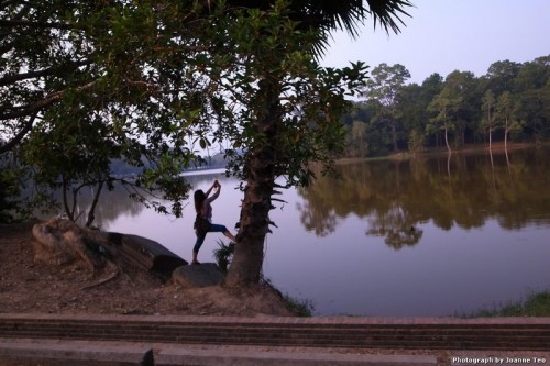 The moat around Angkor Wat.