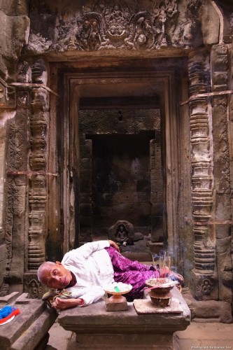 Rude Awakening in Chau Say Tevoda Temple.