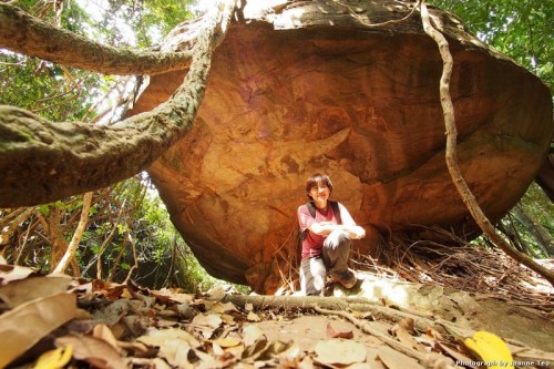 Me under a big rock.