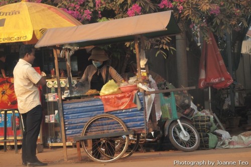 Noodle seller in Anglong Veng.